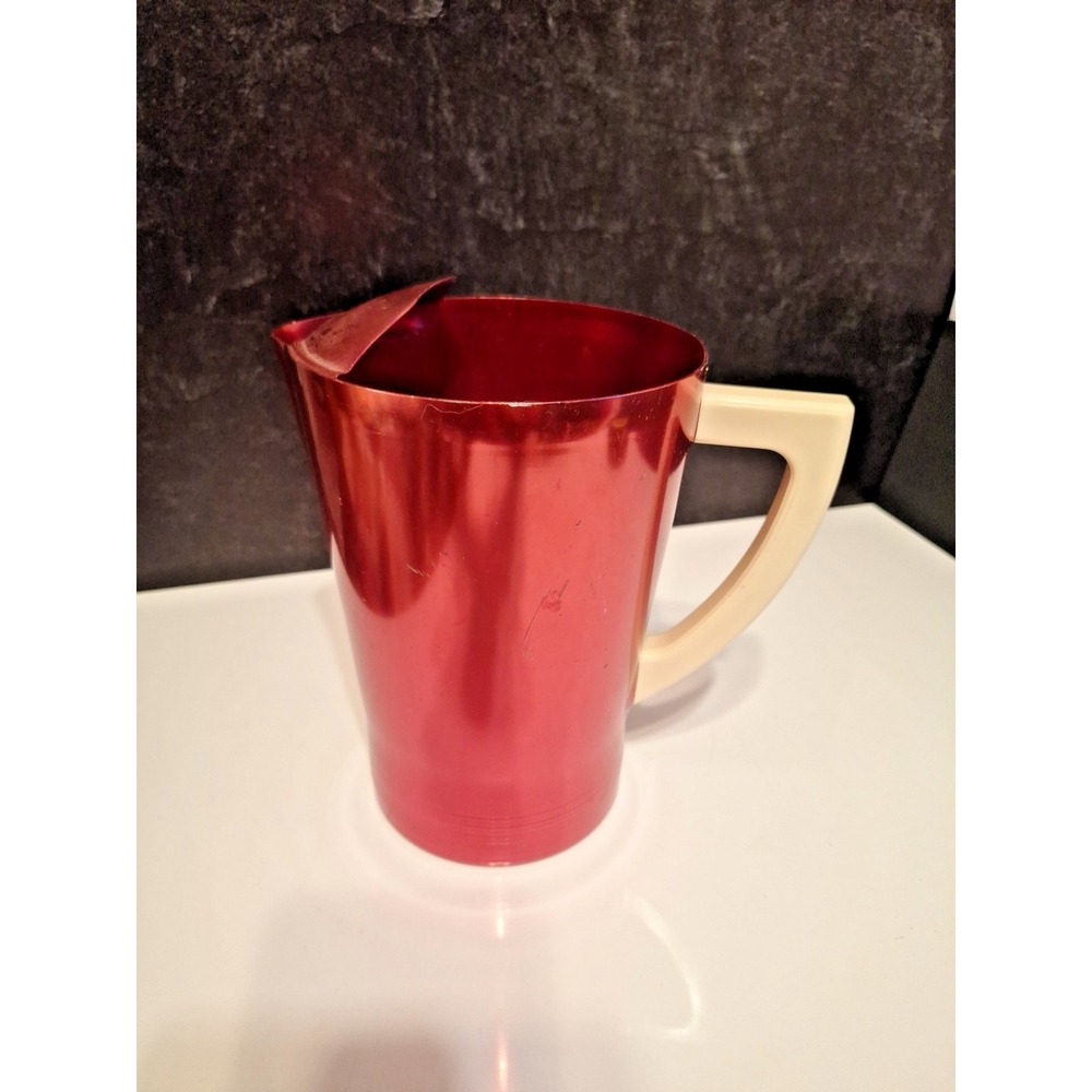 Vintage Red Aluminum Pitcher w/ Bakelite Handle - West Bend